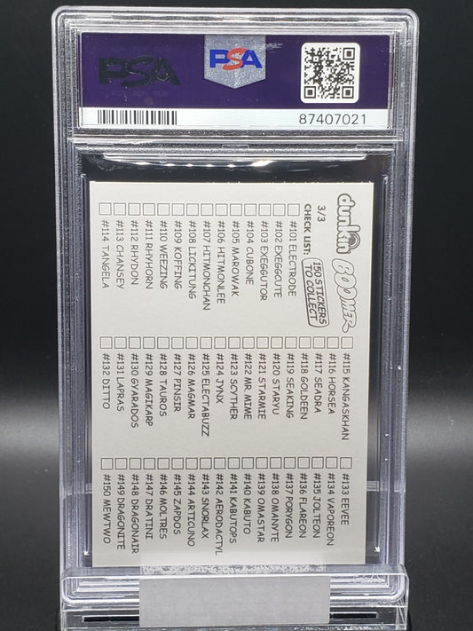 2000 dunkin boomer pokemon pidgeot sticker #18 PSA 8