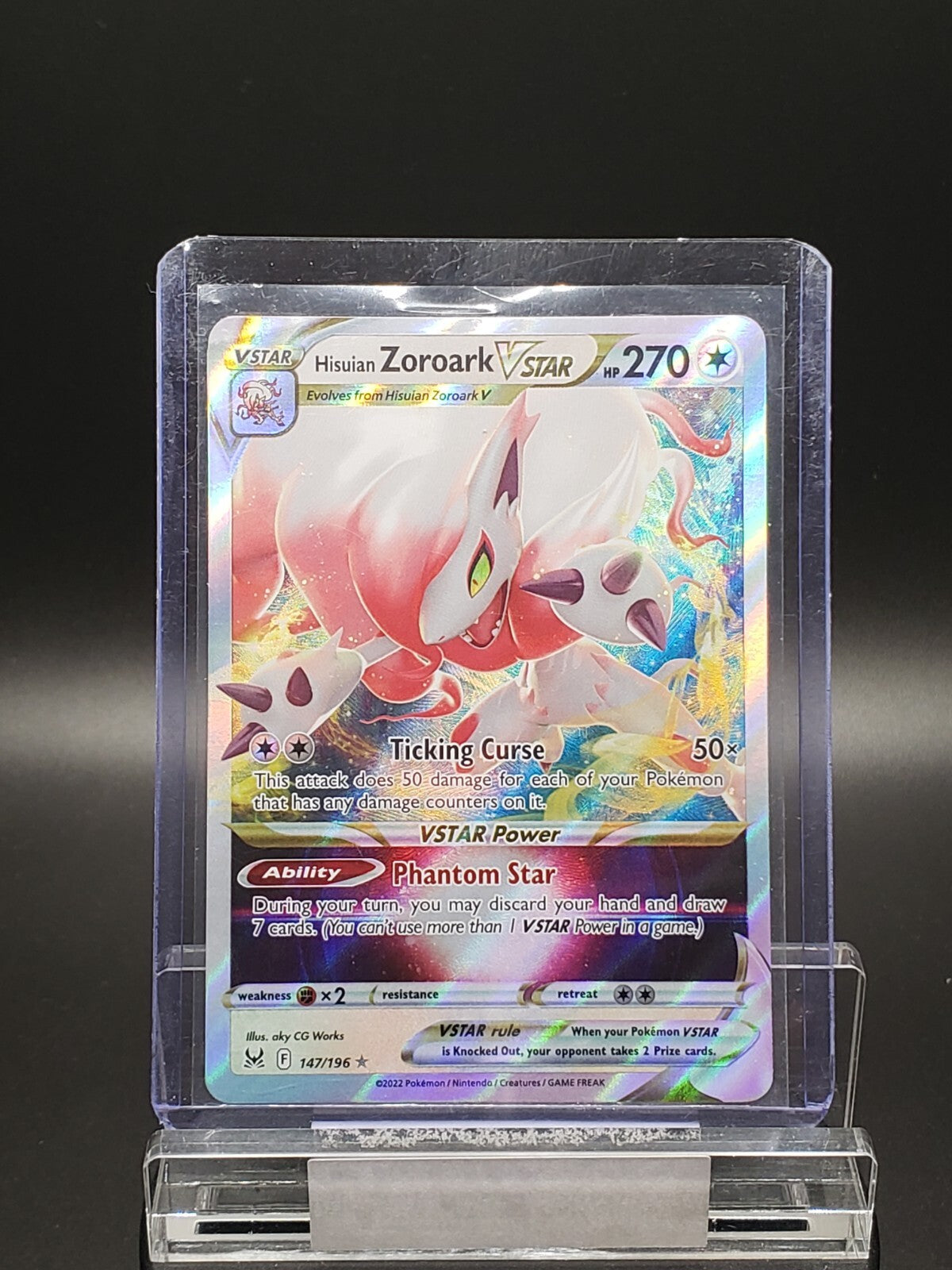 Hisuian Zoroark VSTAR 147/196 Ultra Rare Lost Origin Pokemon Card NEAR MINT NM