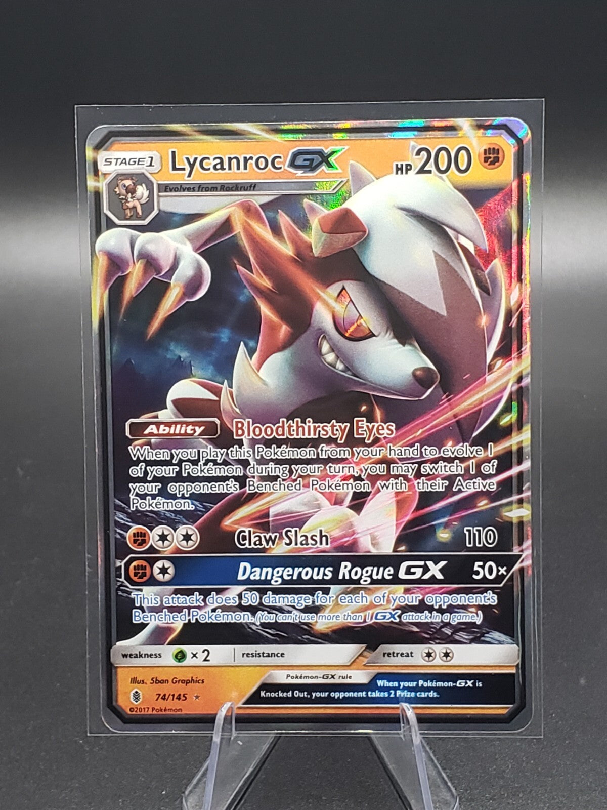 Lycanroc GX 74/145 Sm-Guardians Rising Holo