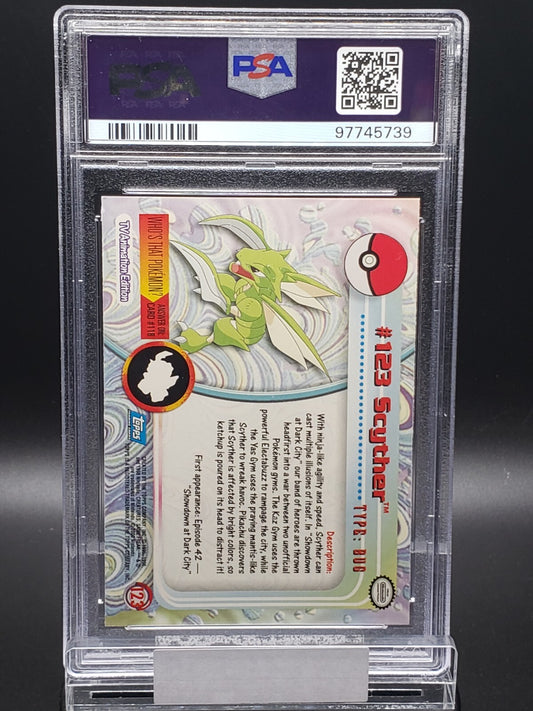 2000 Topps Pokémon TV Scyther Animation Series 3- #123 PSA 9 MINT