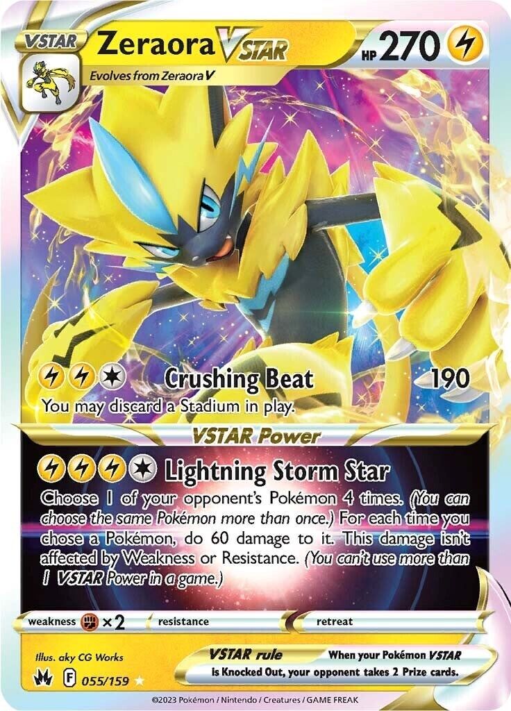 Pokémon TCG Zeraora VSTAR Crown Zenith 055/159 Holo Ultra Rare