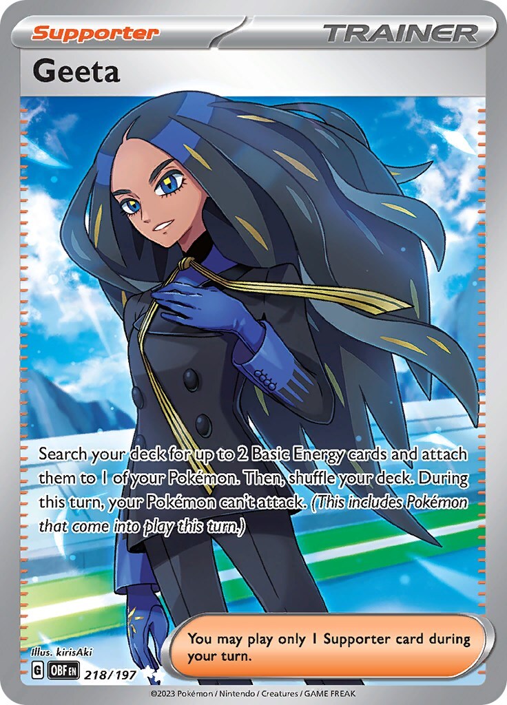 Pokémon TCG Geeta Sv03: Obsidian Flames 218/197 Holo Ultra Rare