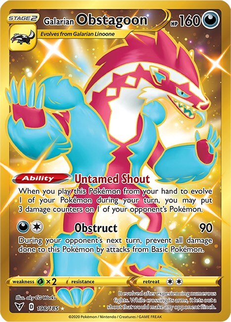 Galarian Obstagoon (Secret) 198/185 Swsh04: Vivid Voltage Holo
