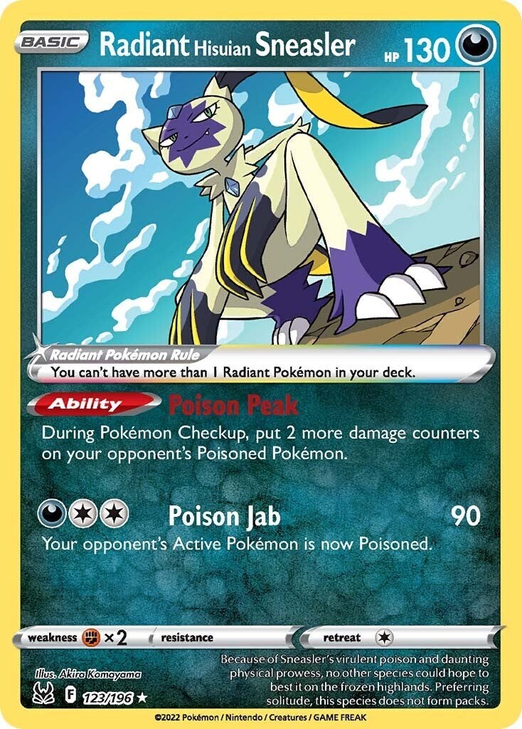 Pokémon TCG Radiant Hisuian Sneasler Sword & Shield - Lost Origin 123/196...