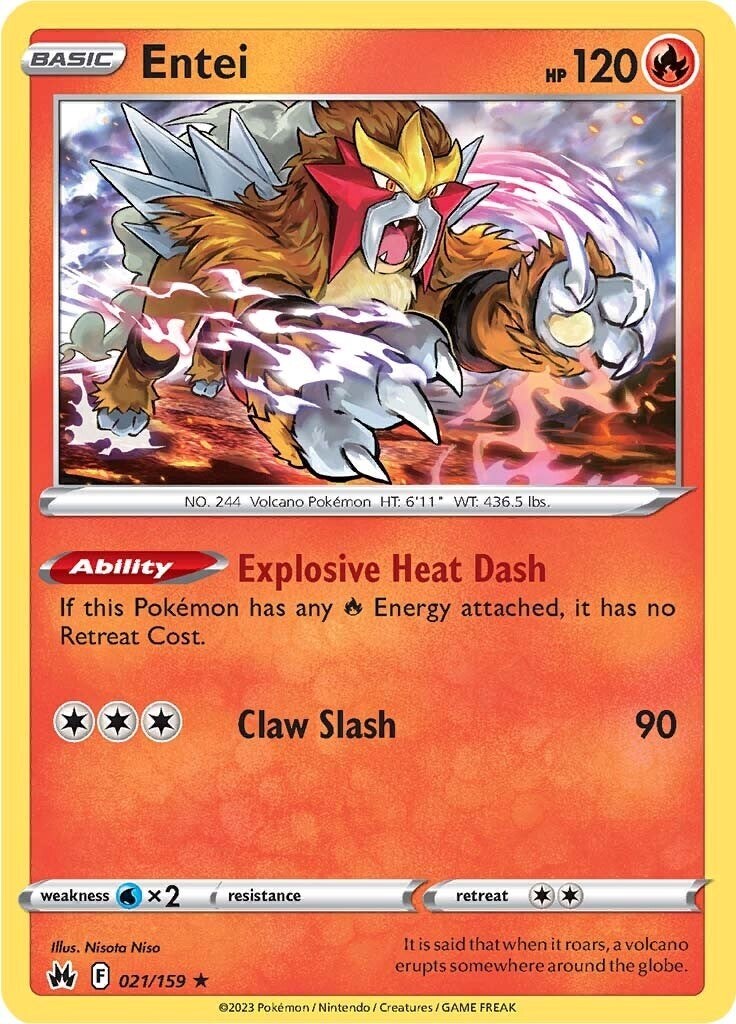 Pokémon TCG Entei Crown Zenith 021/159 Holo Holo Rare