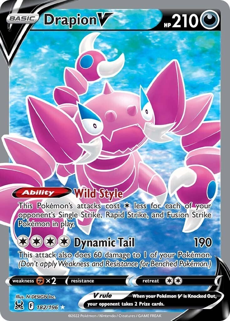 Drapion V (Full Art) 182/196 Swsh11: Lost Origin Holo