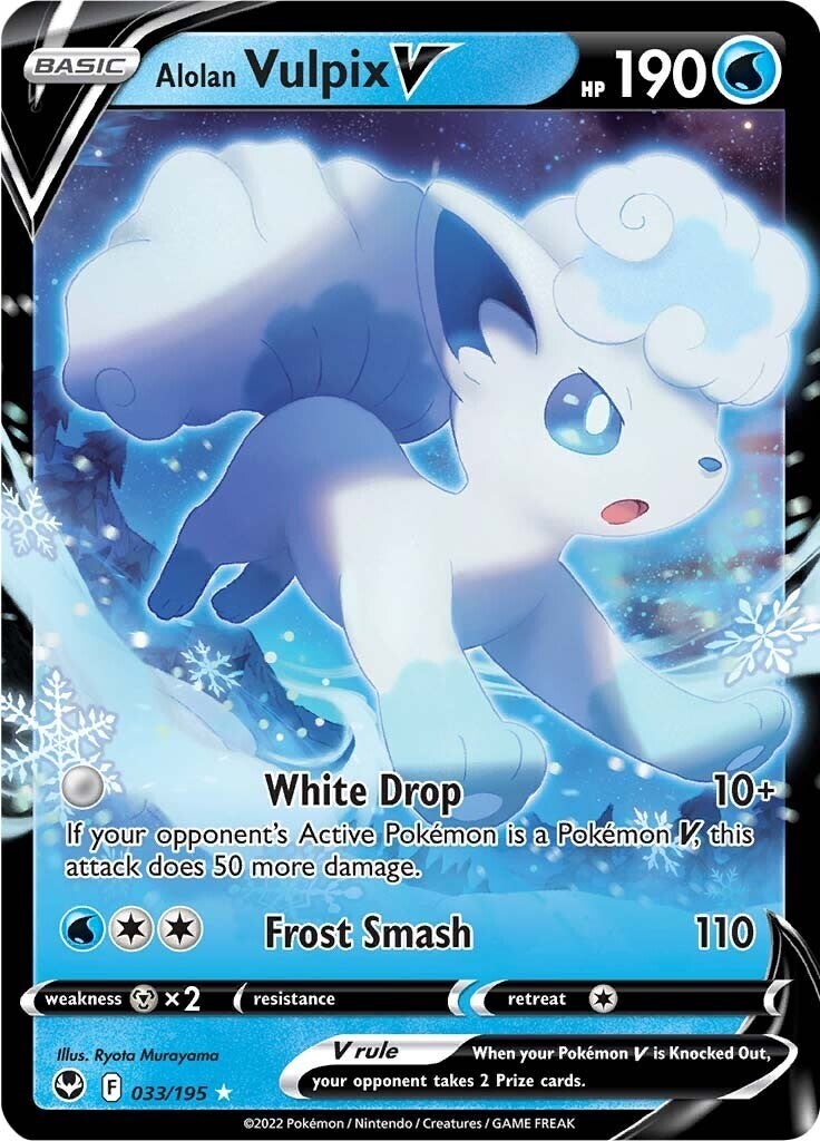 Alolan Vulpix V 033/195 Swsh12: Sword & Shield - Silver Tempest Holo