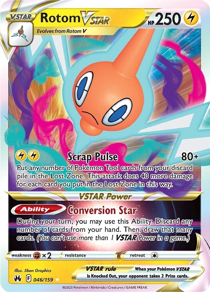 Pokémon TCG Rotom VSTAR Sword & Shield-Crown Zenith 046/159 Holo Ultra Rare