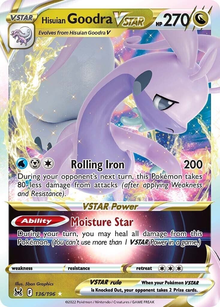 Pokémon TCG Hisuian Goodra VSTAR Sword & Shield - Lost Origin 136/196 Holo Ultra
