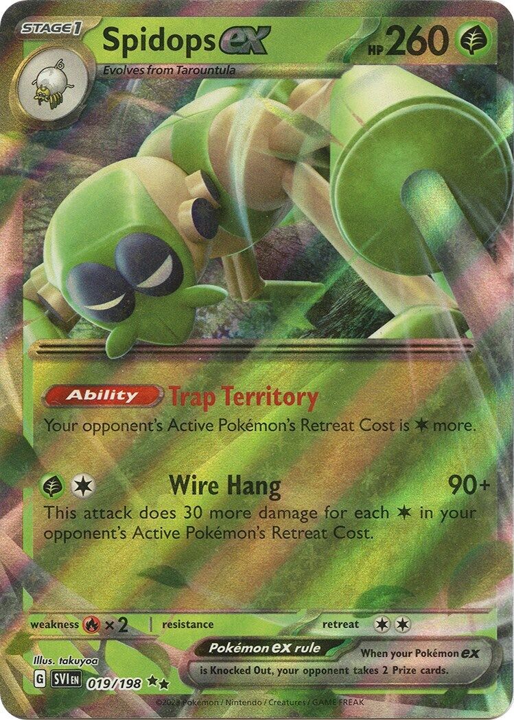 Pokémon TCG Spidops ex Scarlet & Violet Base Set 019/198 Holo Double Rare