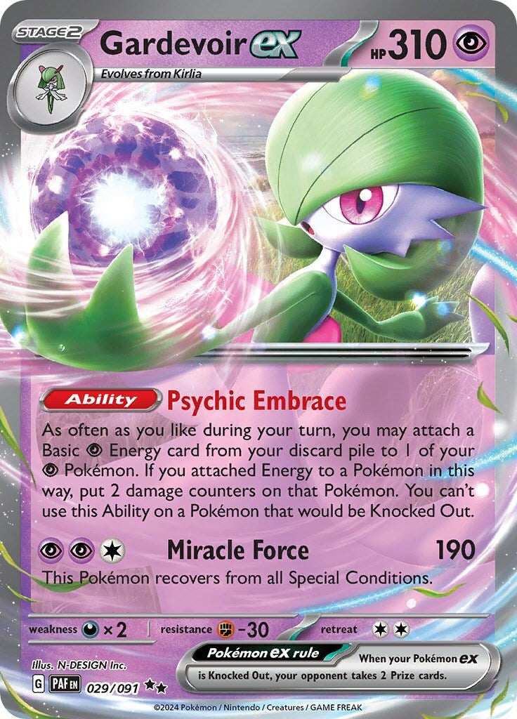 Pokémon TCG Gardevoir ex Scarlet & Violet: Paldean Fates 029/091 Holo Double...