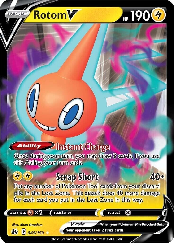 Rotom V 045/159 Crown Zenith Holo