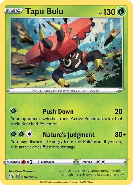 Tapu Bulu 016/163 Swsh05: Battle Styles Holo