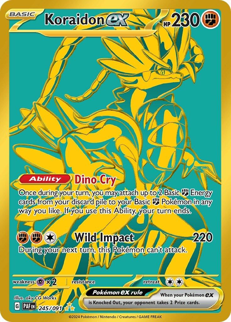 Pokémon TCG Koraidon ex Scarlet & Violet: Paldean Fates 245/091 Holo Hyper Rare