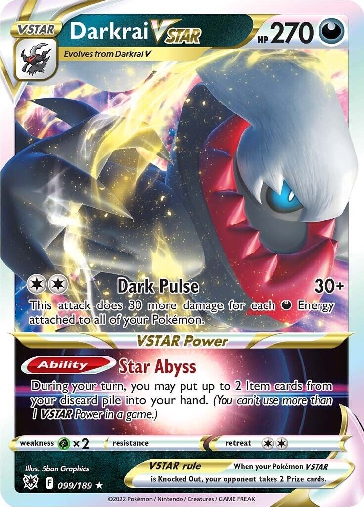Pokémon TCG Darkrai VSTAR Astral Radiance 099/189 Holo Ultra Rare