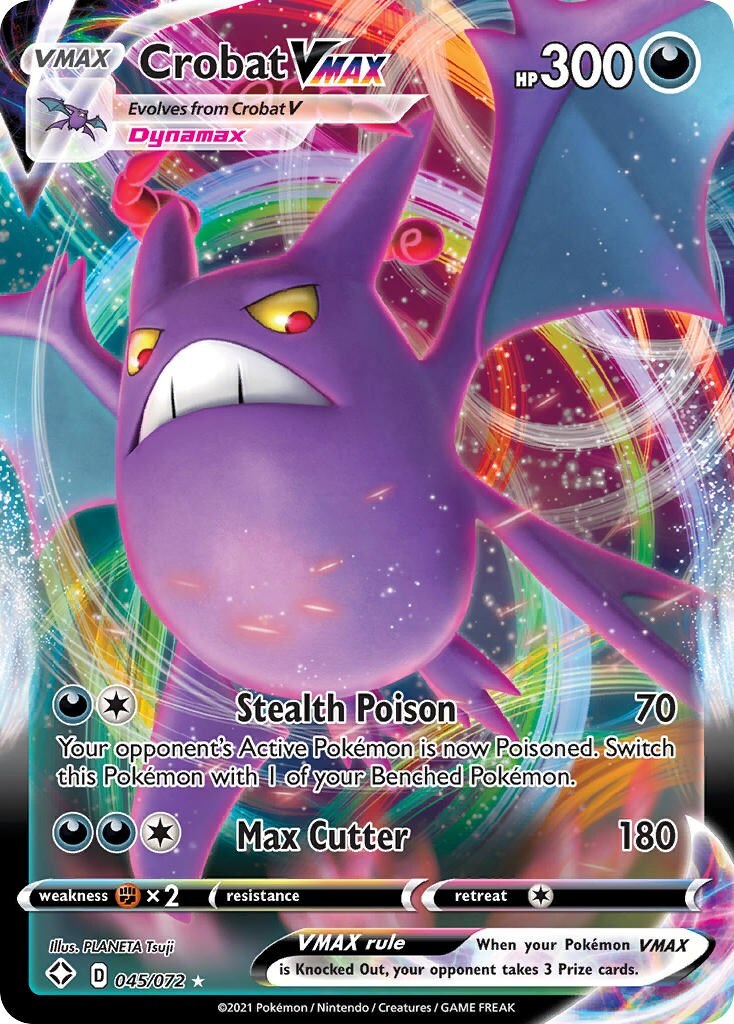 Pokémon TCG Crobat VMAX 045/072 Shining Fates Holo Ultra Rare Near Mint/Mint