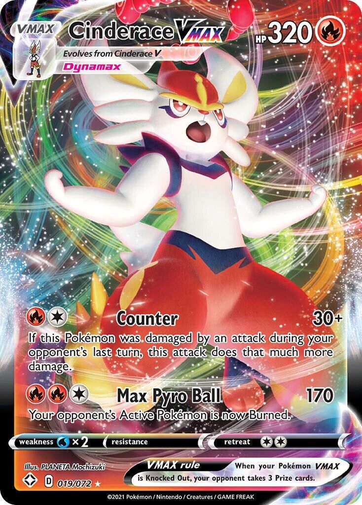 Cinderace VMAX 019/072 Shining Fates Holo