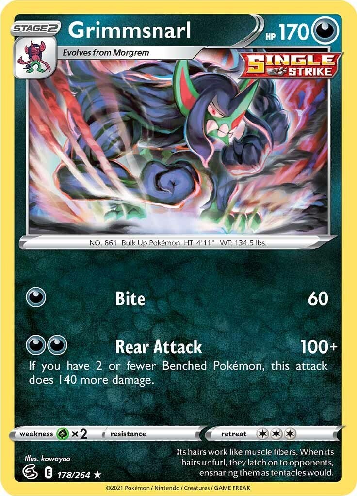 Pokémon TCG Grimmsnarl Fusion Strike 178/264 Holo Holo Rare
