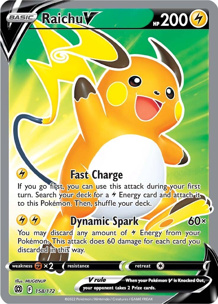 Raichu V (Full Art) 158/172 Swsh09: Brilliant Stars Holo