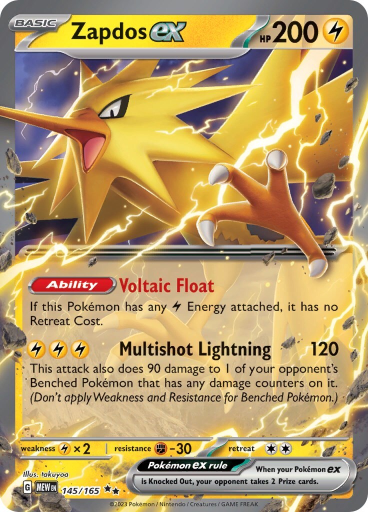 Zapdos ex 145/165 Sv: Scarlet & Violet 151 Holo