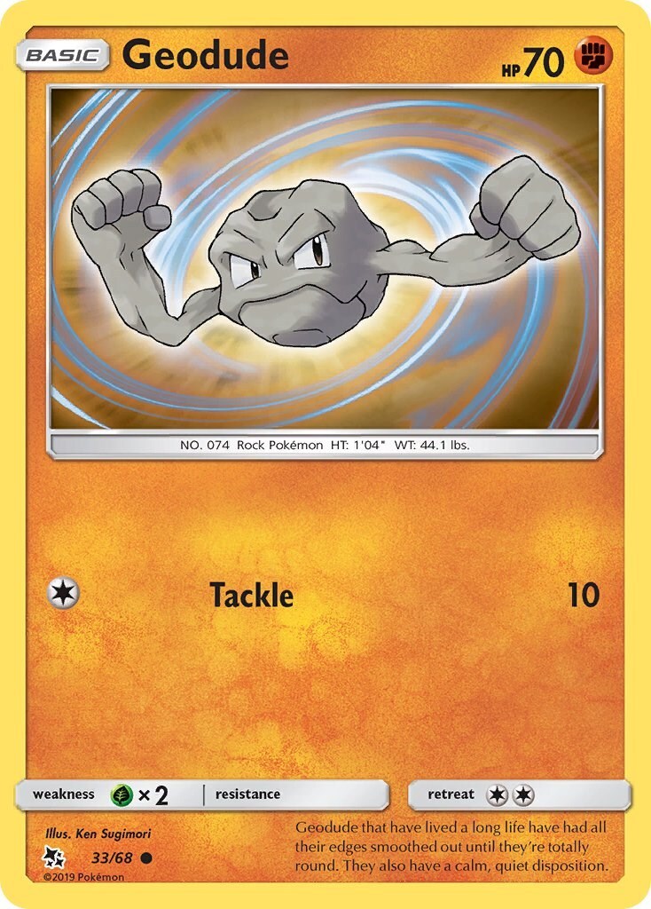 Geodude 33/68 Hidden Fates Reverse Holo