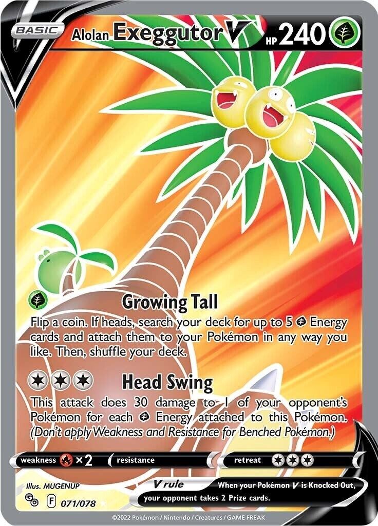 Alolan Exeggutor V (Full Art) 071/078 Pokémon GO Holo