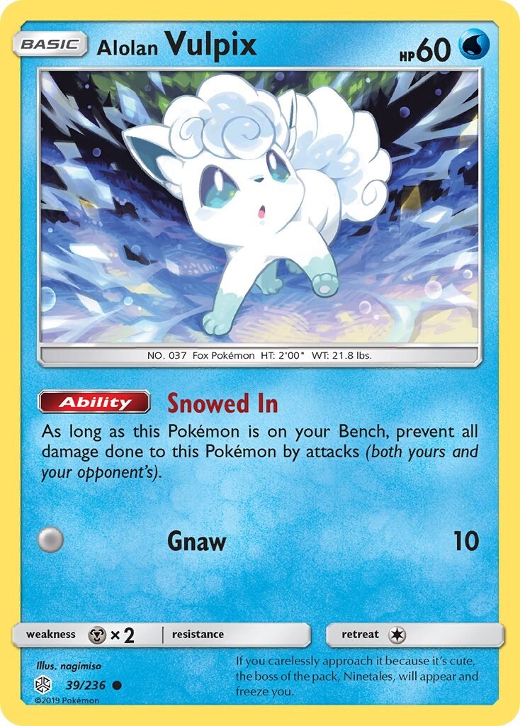 Alolan Vulpix 39/236 Sm-Cosmic Eclipse Regular