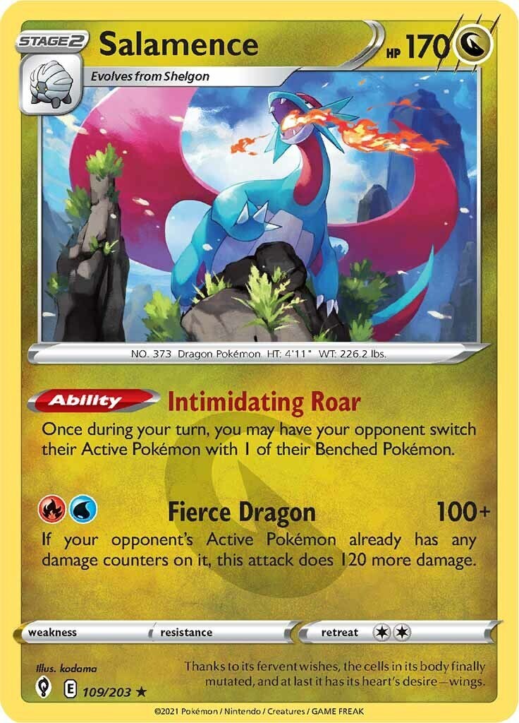 Pokémon TCG Salamence Evolving Skies 109/203 Holo Holo Rare