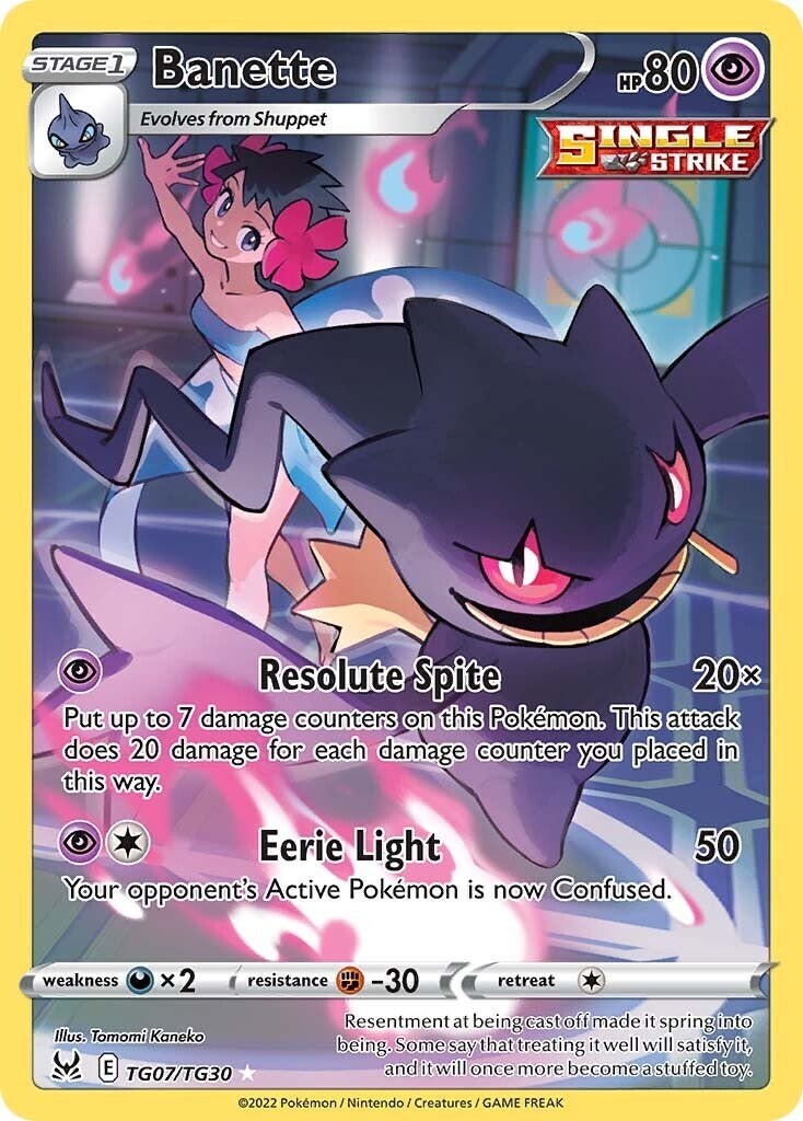 Pokémon TCG Banette Lost Origin Trainer Gallery TG07/TG30 Holo Ultra Rare
