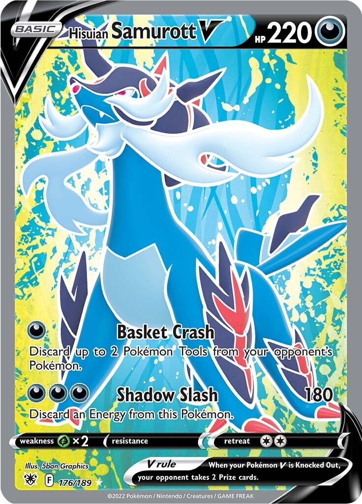 Hisuian Samurott V (Full Art) 176/189 Swsh10: Astral Radiance Holo