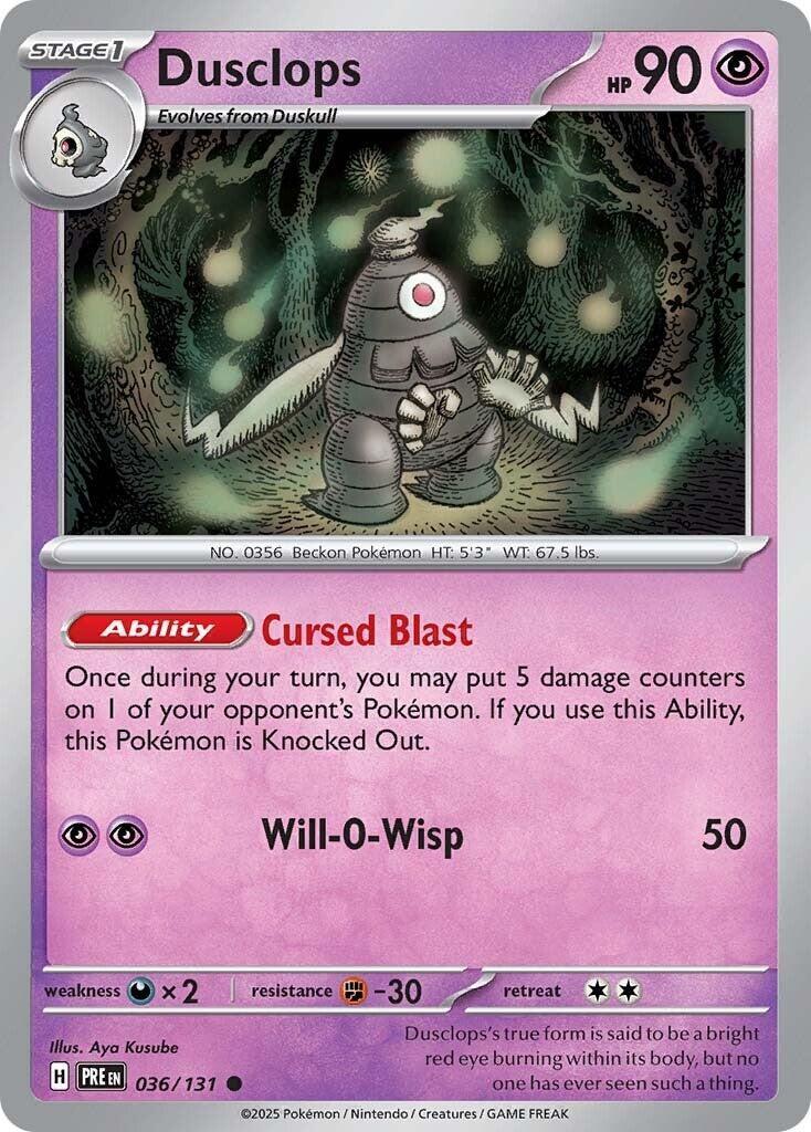 Dusclops 036/131 Sv: Prismatic Evolutions Reverse Holo