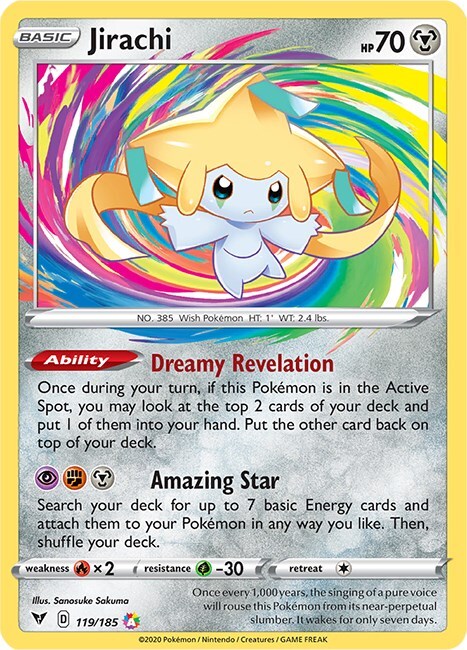 Pokémon TCG Jirachi Vivid Voltage 119/185 Holo Amazing Rare